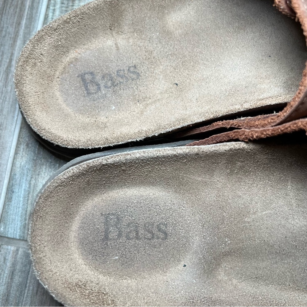 GH Bass & Co Made in Italy Men’s Double Strap Brown Leather Sandals Mens Size 10 - Picture 9 of 12